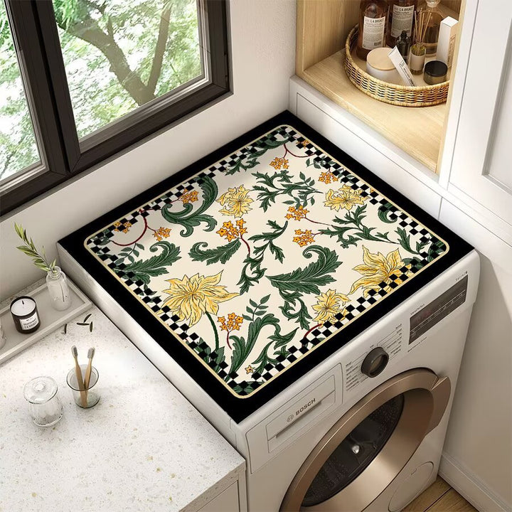 Floral Patterned Laundry Room Top Cover Bowlift