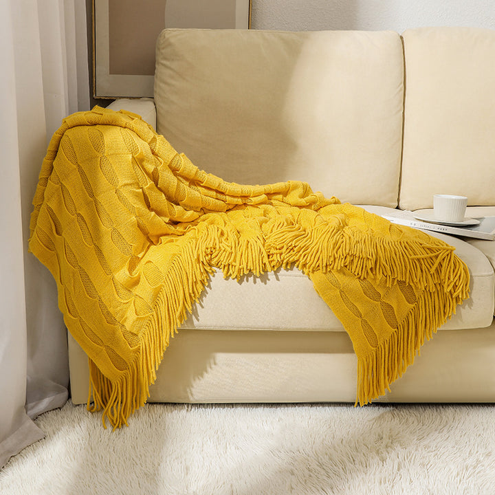 Cozy Textured Throw Blanket Bowlift