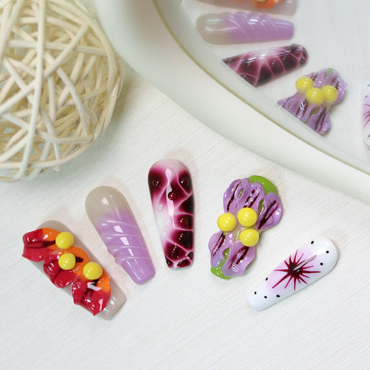 Creative nail art set with colorful 3D decorations Bowlift