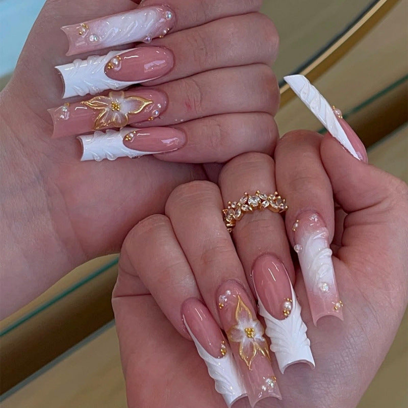 Premium Decorative Long Press-On Nails