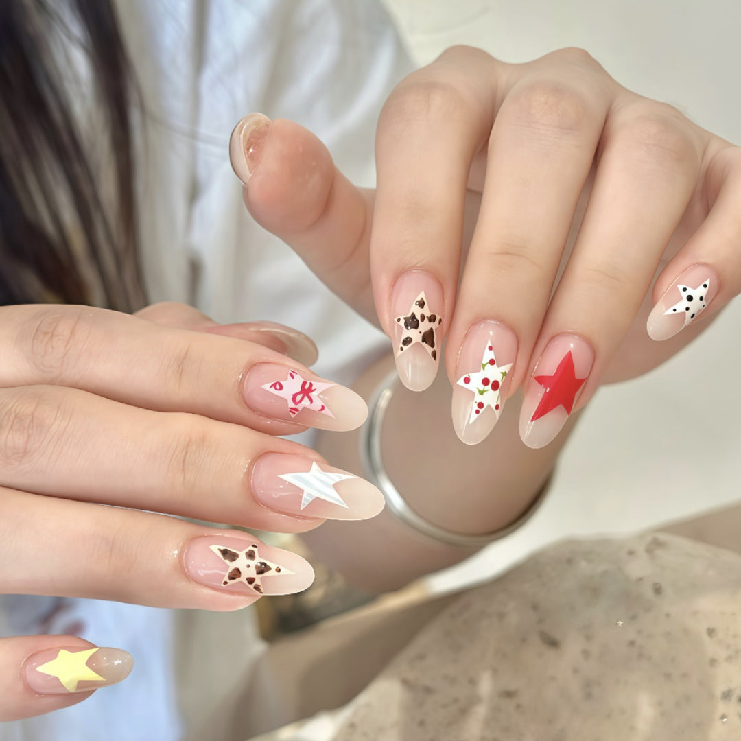 Stylish Star-Designed Press-On Nail Set