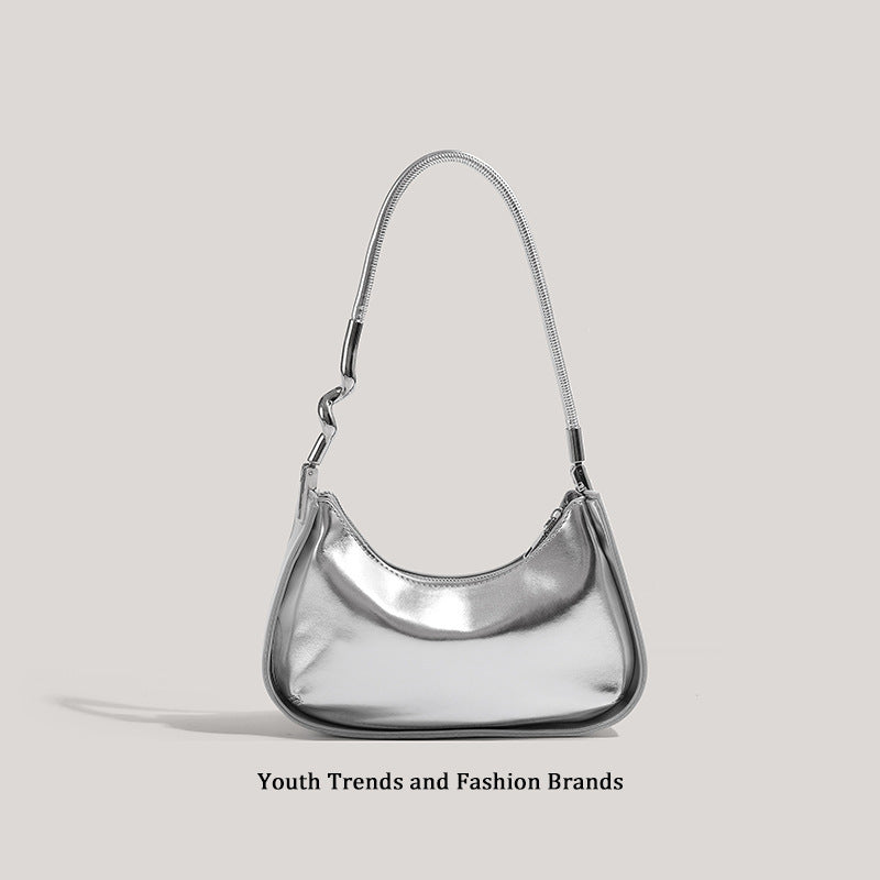 Sleek Metallic Evening Shoulder Bag Bowlift