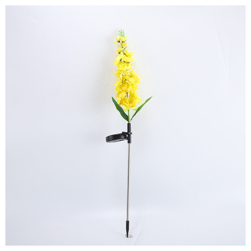 Decorative Tall Artificial Delphinium Garden Stake With Stainless Steel Spike And Adjustable Clip Bowlift