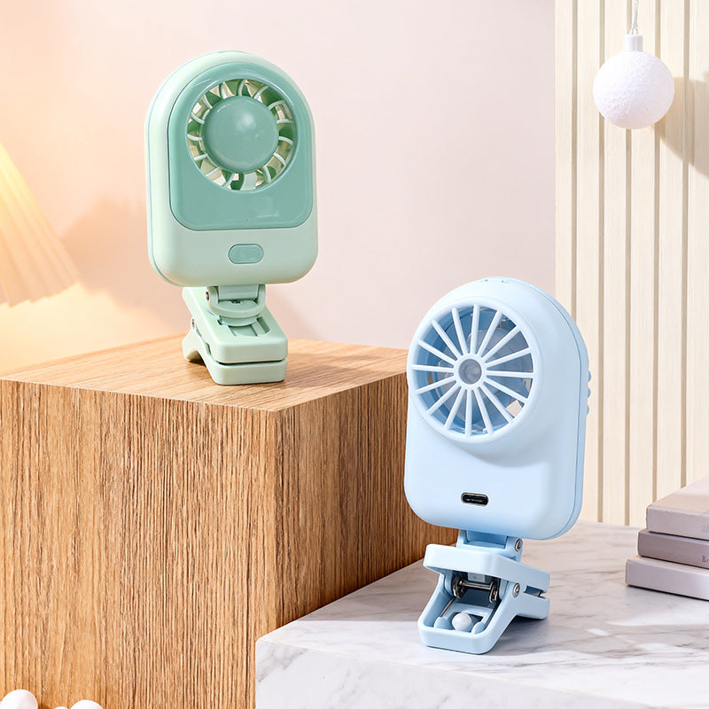 Ladies portable clip fan with USB connection and flexible adjustable tilt angle Bowlift