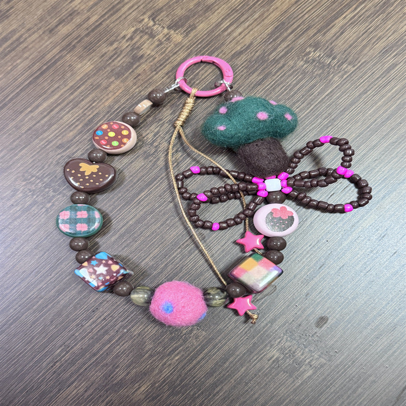 Decorative Beaded Charm Keychain Bowlift 1790135023
