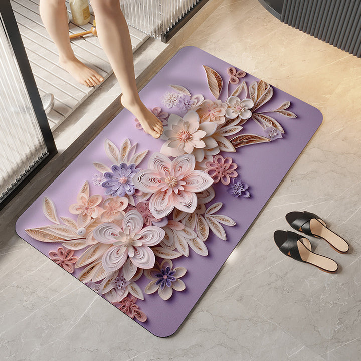 Decorative Floral Bath Mat