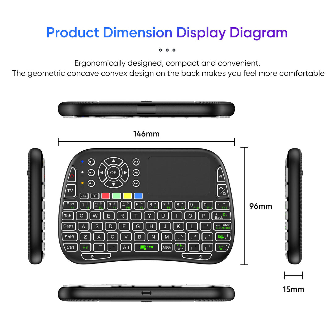 Wireless Mini Keyboard with Touchpad Bowlift