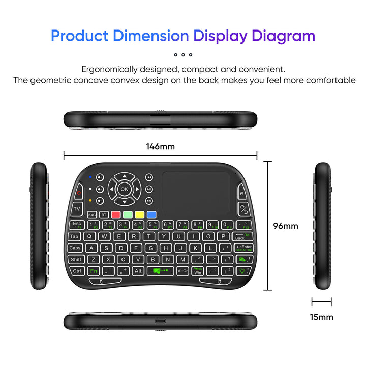 Wireless Mini Keyboard with Touchpad Bowlift