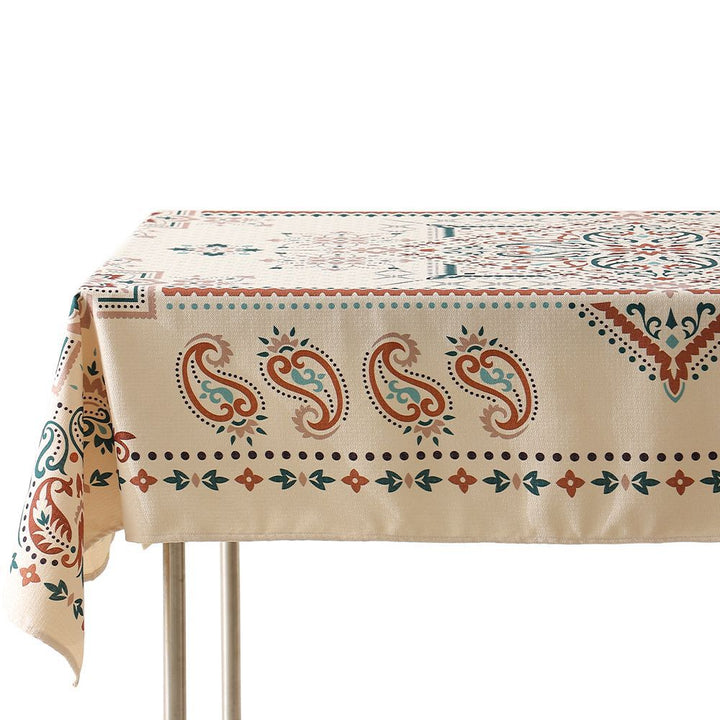 Water-repellent rectangular tablecloth with paisley pattern and coated cotton look Bowlift