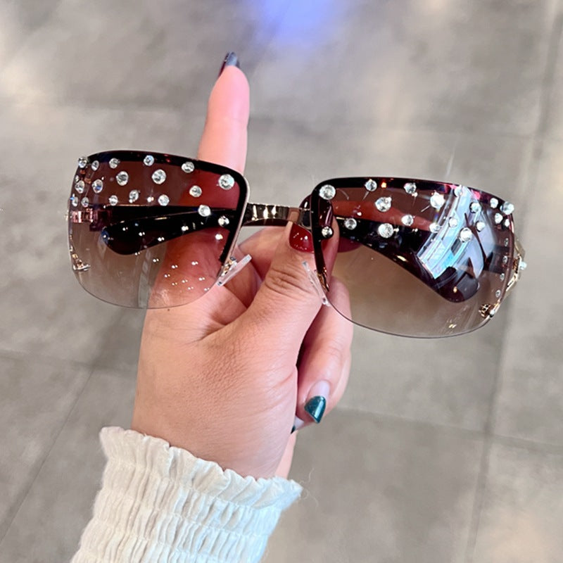Women's Designer Sunglasses with Sparkling Rhinestone Accents Bowlift