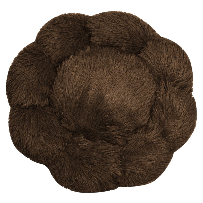 Flower-Shaped Plush Dog Bed