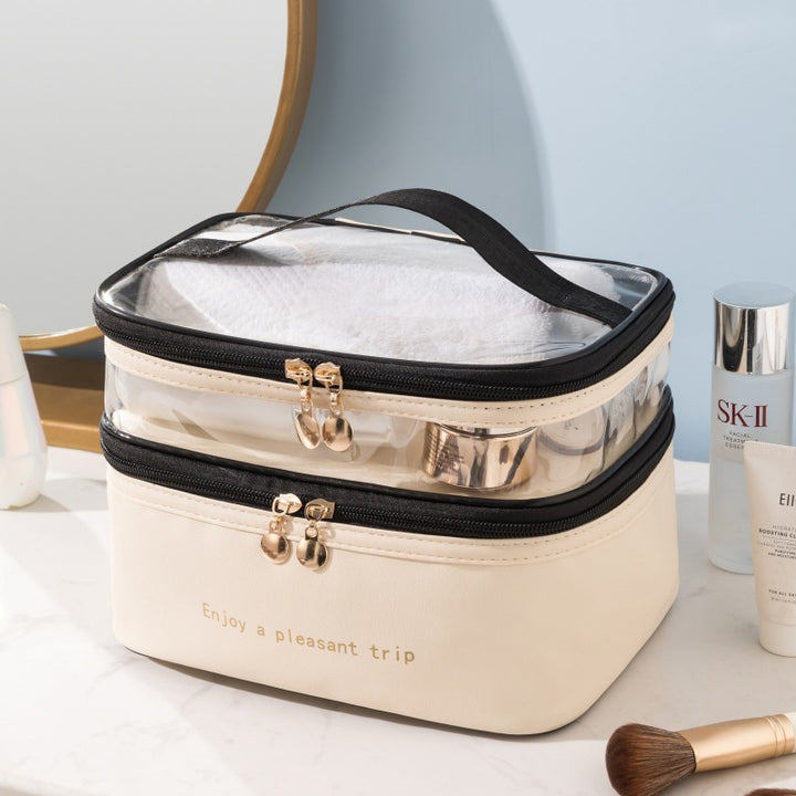 Dual-Layer Transparent Cosmetic Organizer Bowlift