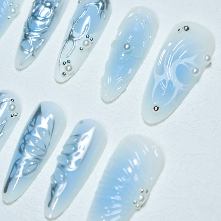 Artistic 3D Acrylic Nail Design Bowlift