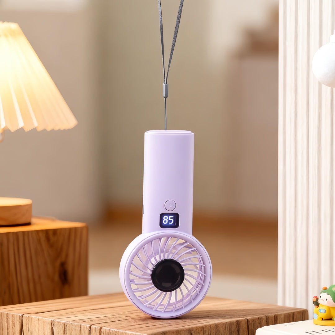Ladies portable battery fan with digital speed display Bowlift
