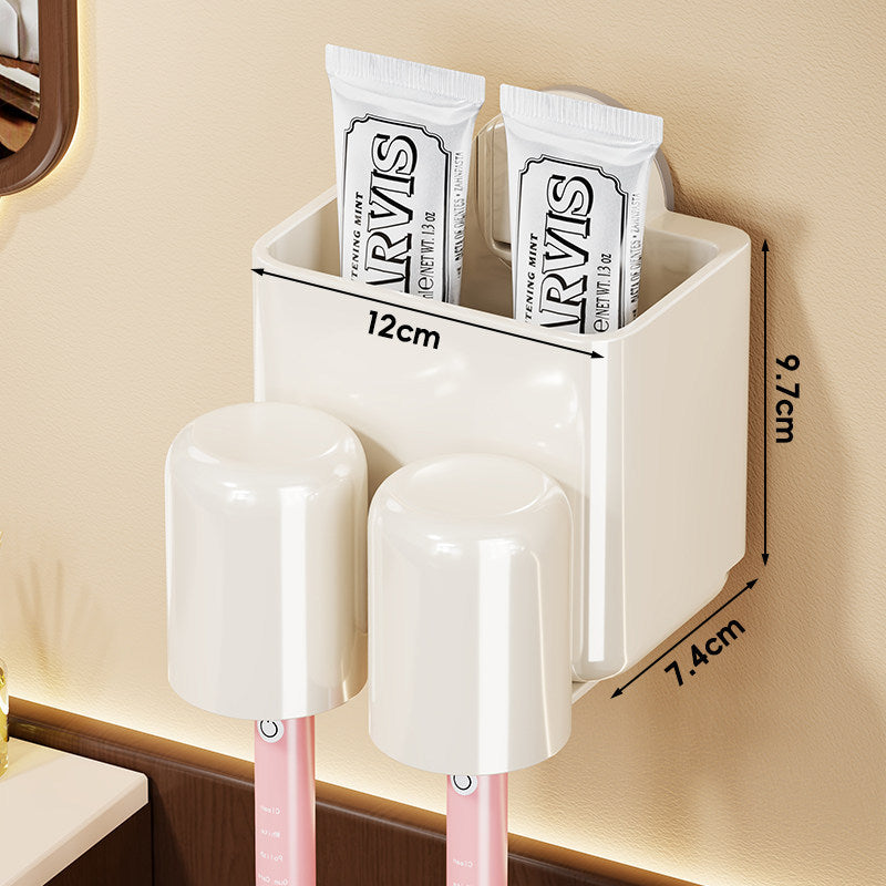 Wall-Mounted Toothbrush and Toothpaste Organizer