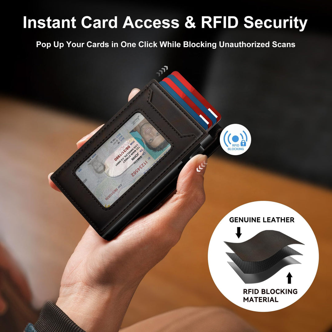 Smart RFID-Blocking Minimalist Wallet Bowlift