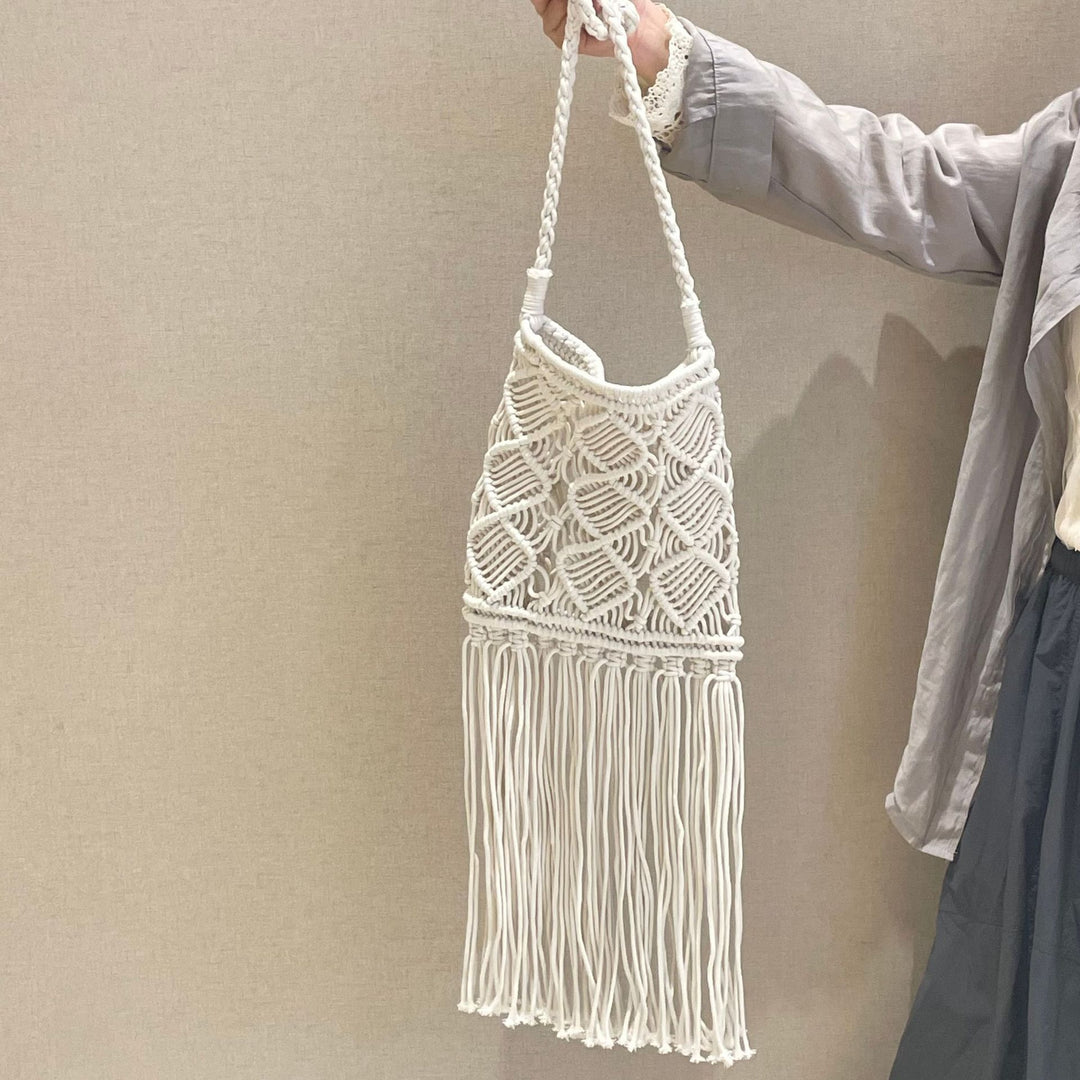 Hand-knotted macrame shoulder bag Bowlift
