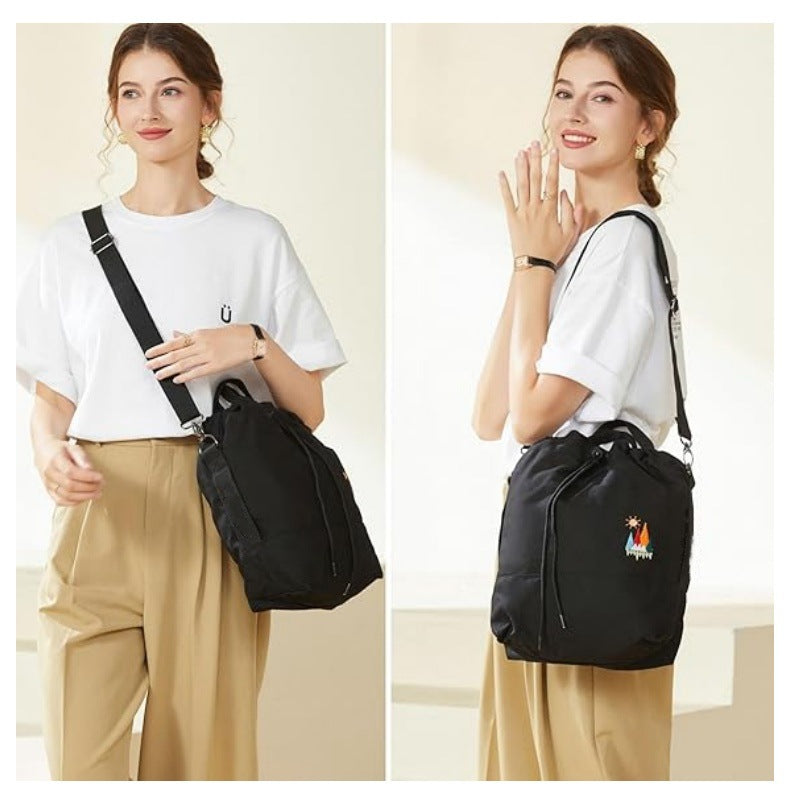 Leisure backpack with decorative embroidery and adjustable carrying system Bowlift