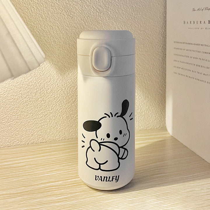Women's Insulated Drinking Bottle with Secure Screw Cap and Elegant Flower Design Bowlift