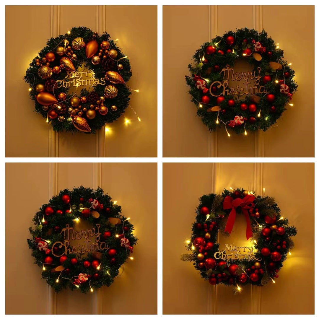 Festive Christmas wreath with lights Bowlift
