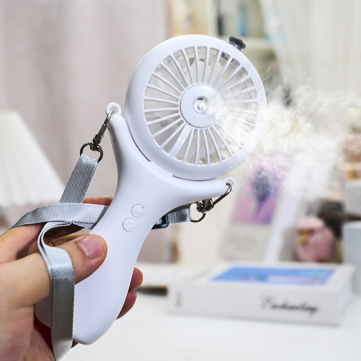 Women portable mini hand fan with spray function and ergonomic design Bowlift