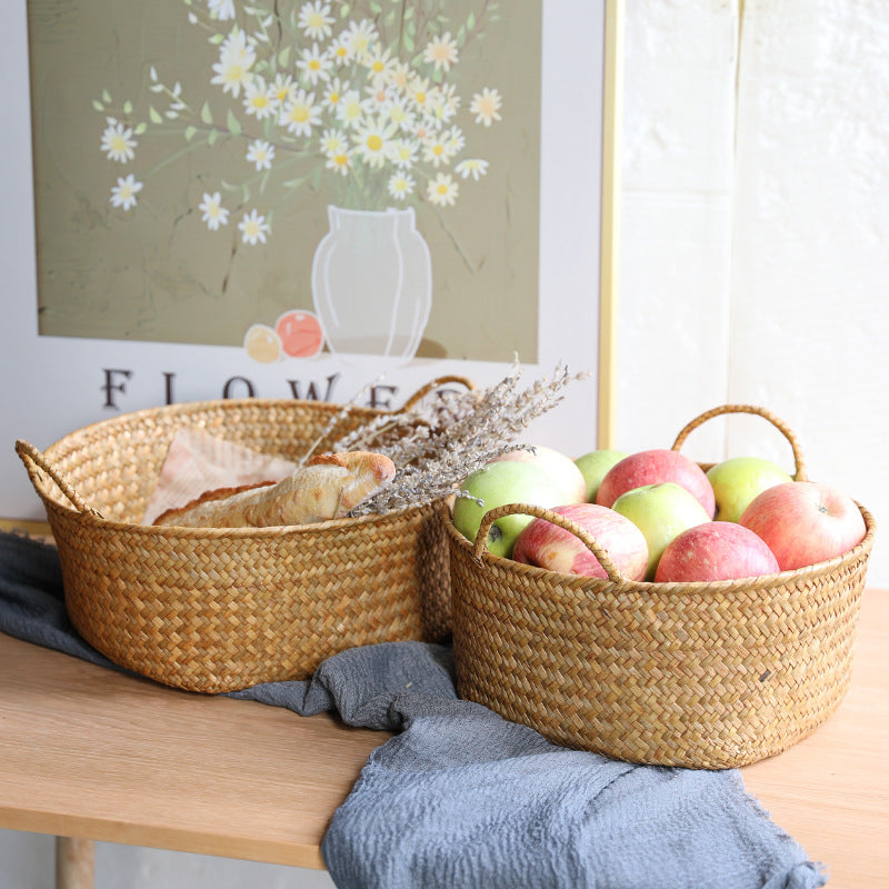 Spacious Woven Storage Basket with Ergonomic Handles Bowlift