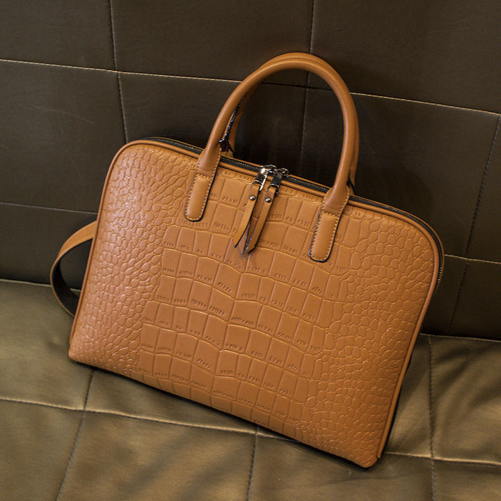 Elegant Laptop Bag in Luxurious Crocodile Look Bowlift