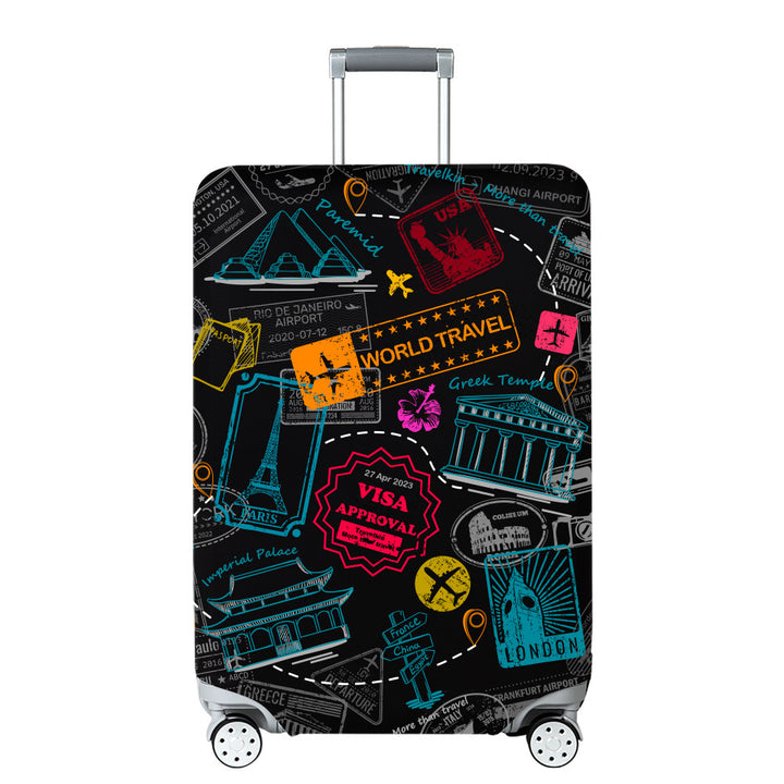 Unisex Hard Shell Travel Suitcase with Creative Travel Motif Bowlift