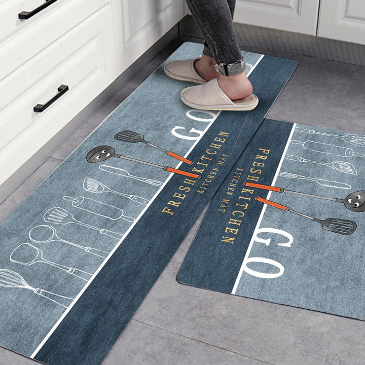 Plush Textured Kitchen Floor Mat Bowlift