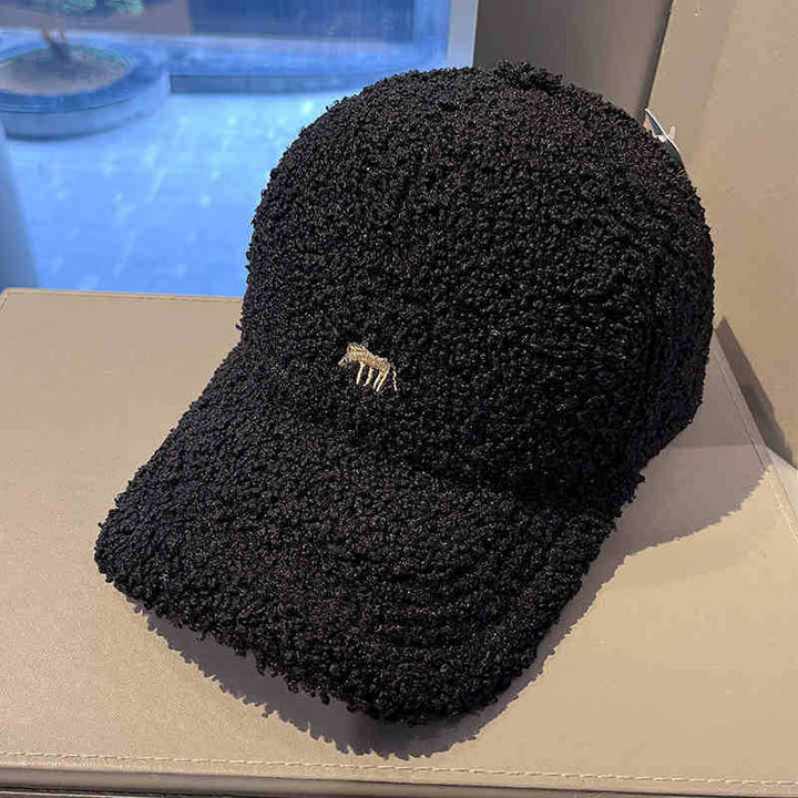 Women's Plush Textured Baseball Cap Bowlift