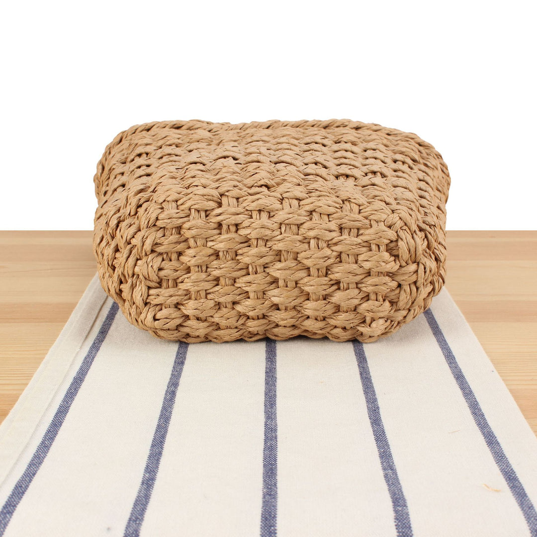 Braided natural material tote bag Bowlift