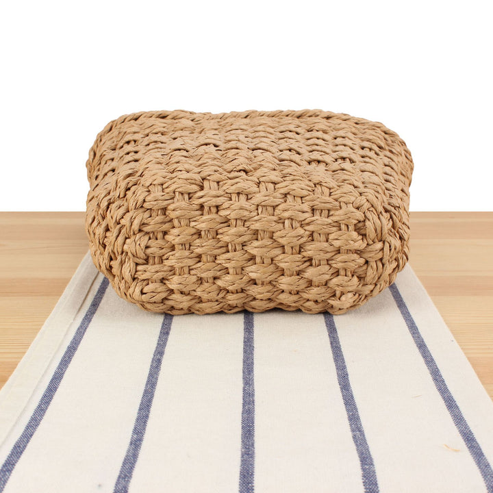 Braided natural material tote bag Bowlift