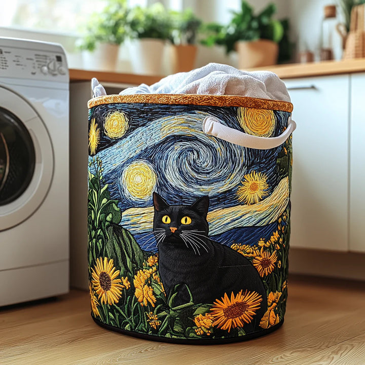 Quilted Decorative Laundry Storage Basket With Rope Handles Collapsible Fabric Organizer