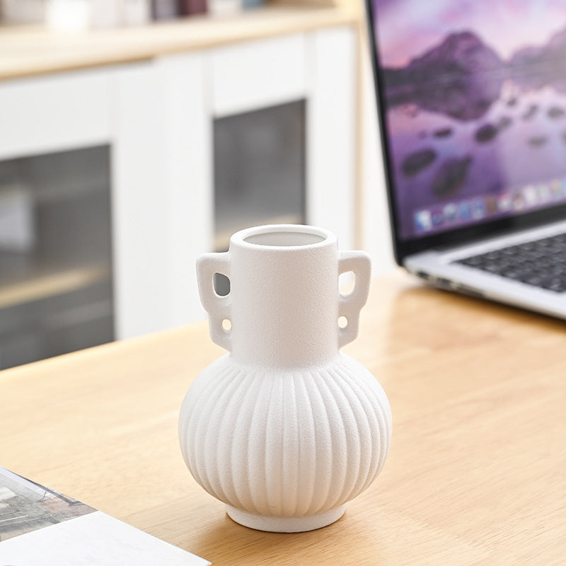 Textured Decorative Ceramic Flower Vase Bowlift