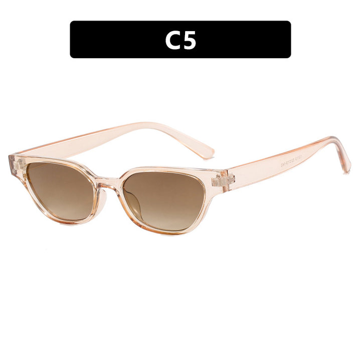 Women's fashionable sunglasses with curved frame and brown lenses Bowlift