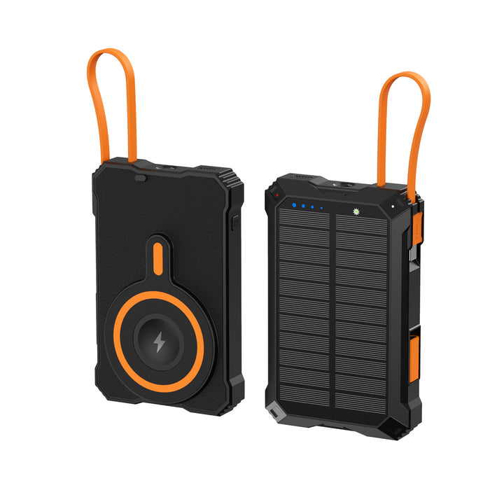 Solar-powered power bank with wireless charger Bowlift