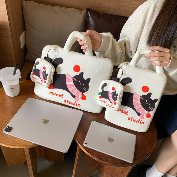 Laptop bag with creative cat pattern Bowlift