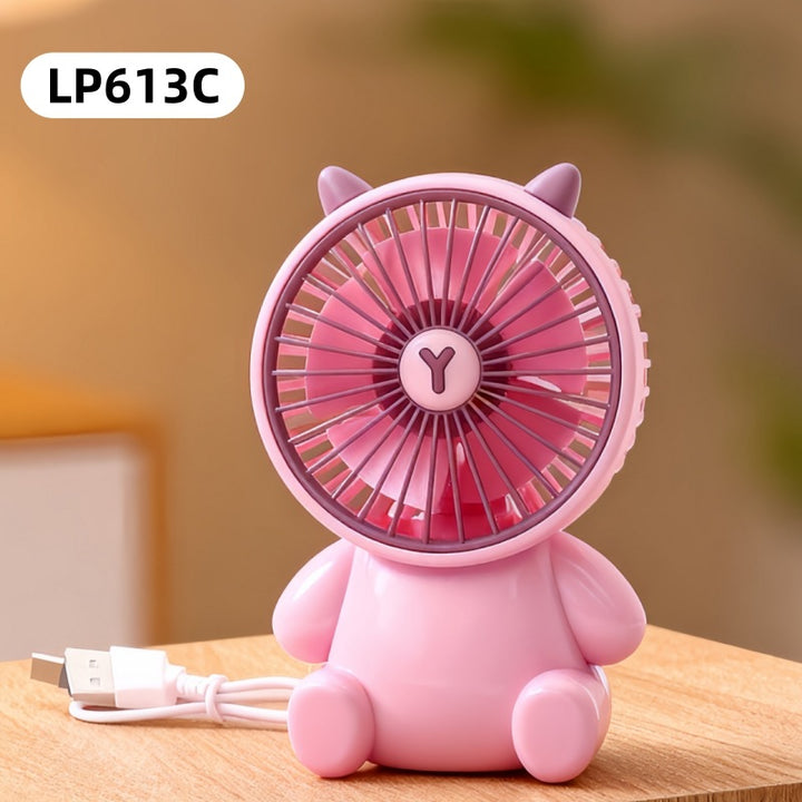 Women's Portable USB Fan with Playful Animal Design Bowlift