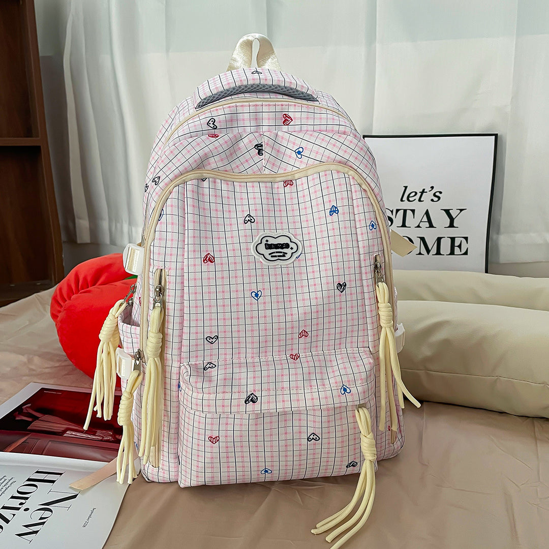 Cute Multi-Pocket Printed Backpack Bowlift