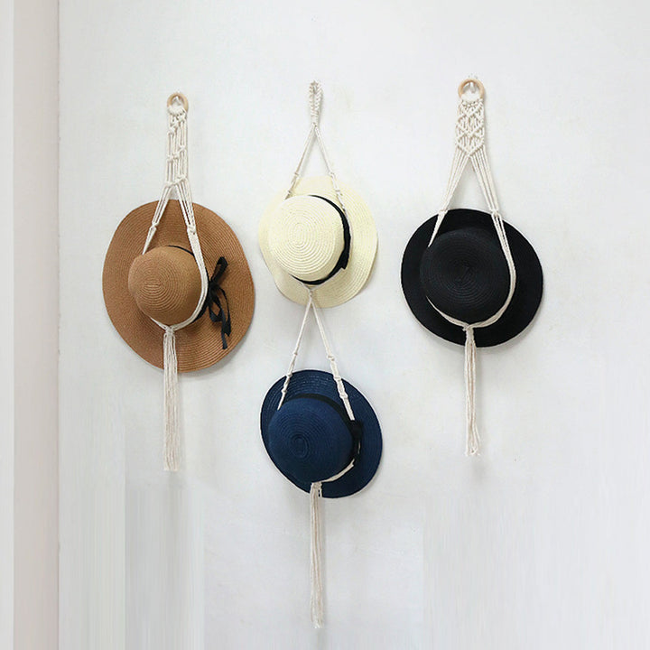 Macrame Hanging Sun Hat Organizer Bowlift