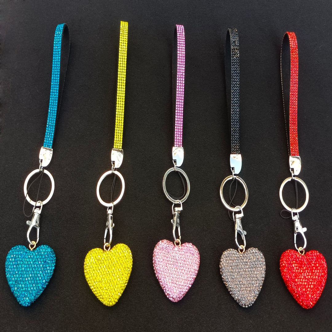 Rhinestone Heart Keychain Bowlift