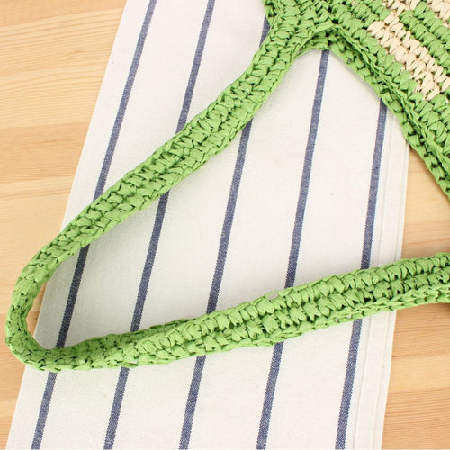 Large straw shopper with creative striped patterns Bowlift