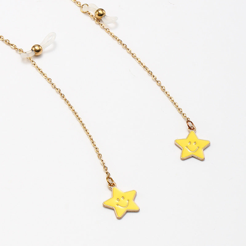Decorative Eyewear with Star Charm Chain Bowlift
