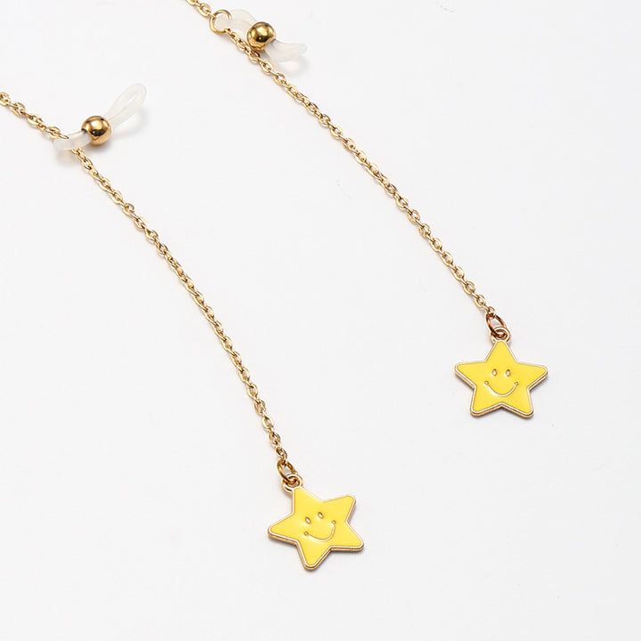 Decorative Eyewear with Star Charm Chain Bowlift