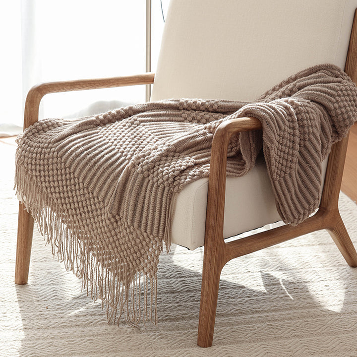 Textured Handwoven Throw Blanket