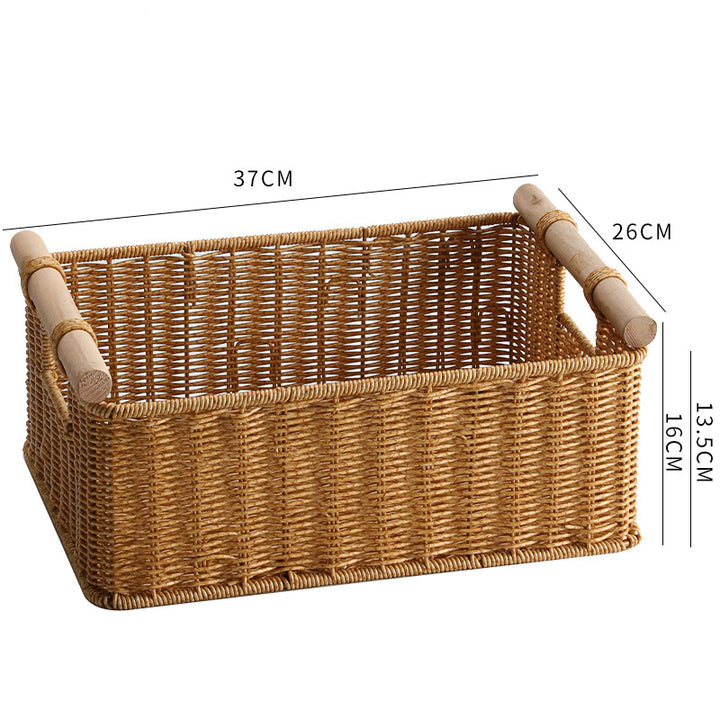 Decorative Woven Storage Basket with Handles Bowlift