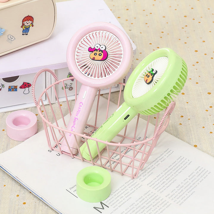 Women Portable Mini Fan with Integrated LED Light Bowlift