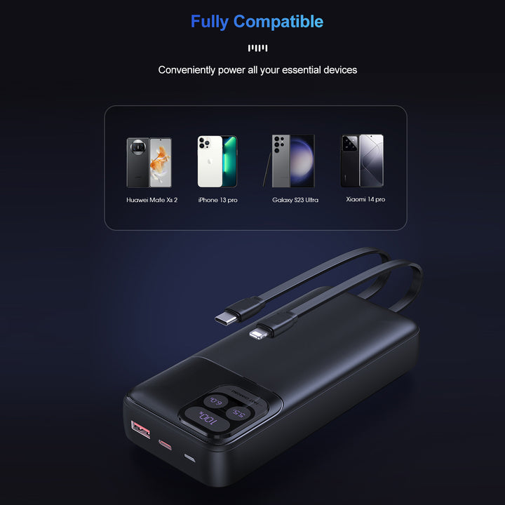 Power bank with dual charging cable and fast charging function Bowlift