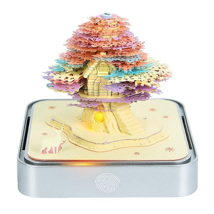 Handcrafted Layered Diorama Led Lightbox With Pop-Up Maple Tree Scene