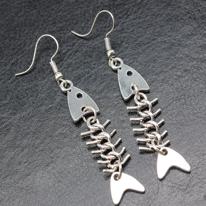 Creative Fishbone Dangle Earrings Bowlift